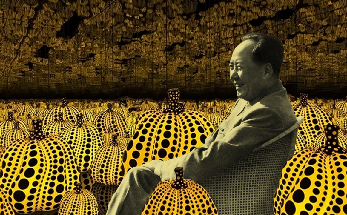 Collage of Xi Jinping in the style of Marina Abramović